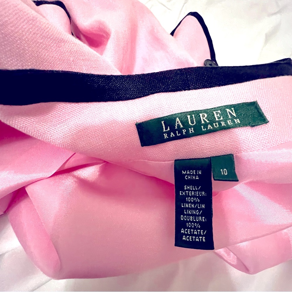 Stunning Pink & Black Ralph Lauren Jacket, Size 10, 100% Linen-Lined, Excel Cond - Picture 9 of 14